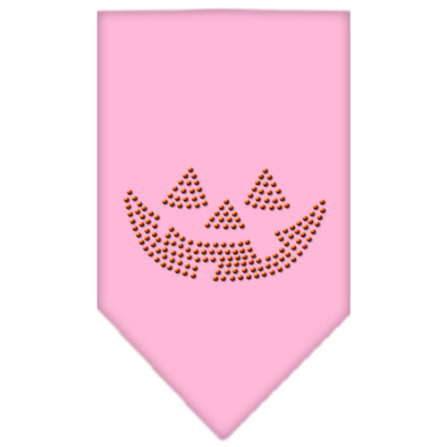 Jack O Lantern Rhinestone Bandana Light Pink Small